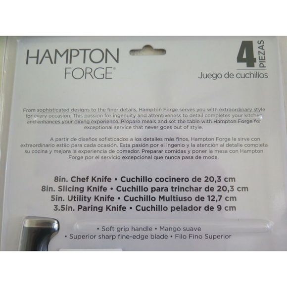 Hampton Forge Silver/Black 4 Piece Stainless Steel Cutlery Set - Picture 7 of 7